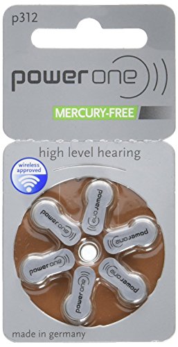 power one Confezione di Batterie di apparecchi acustici P312 (Marrone), 1,45 Volt, 170 mAh