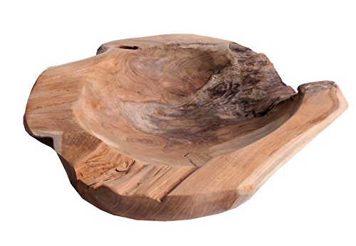 Trendy-Home24 Teakschale Wurzelholz Lavinia Holz Obst Schale massiv rund Ø 35 cm Dekoschale - 5