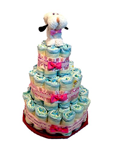 Tarta de pañales DODOT perrito toalla blanco
