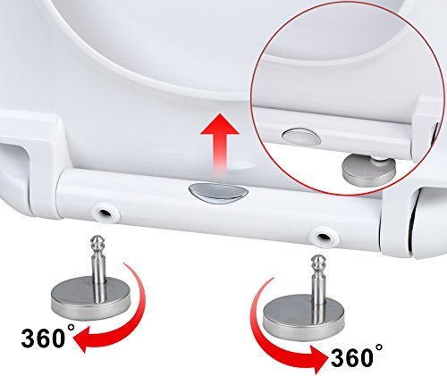 WC Sitz mit Absenkautomatik #22, Duroplast, Fast Fix/Schnellbefestigung, Softclose, Antibakterielle Beschichtung, Weiß, WS2596 - 2
