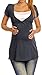 Zeta Ville - Women's Maternity Nursing Wrap Front T-shirt Top Shirt S-3XL - 373c (Blue Grey, UK 10)