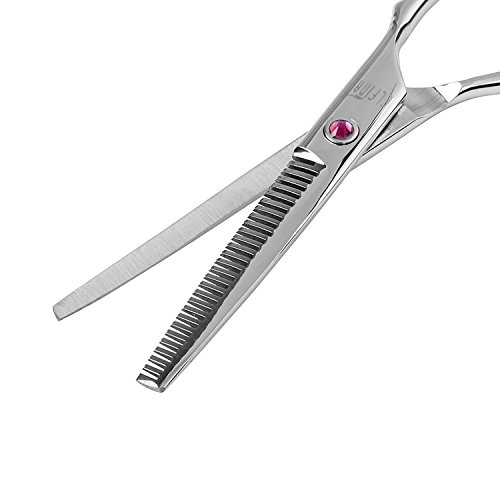 Haarscheren set ,ELFINA 2 set Salon professionelle Friseur Haare schneiden dünner Haarschere und scharf Friseurschere 6 Zoll Rosa - 6