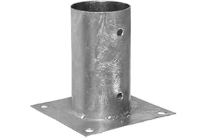 DOMAX Base di supporto per palo circolare zincata (diametro: 80 mm)