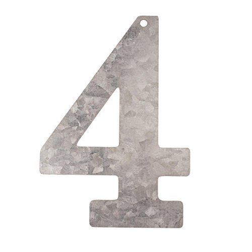 Metall Zahlen 4, verzinkt Höhe 12 cm Zahl Ziffer Nummer