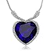 Habors 18K White Gold Plated Deep Blue Austrian Crystal Titanic Heart of the Ocean Necklace (Valentine Gift) RS.449.00