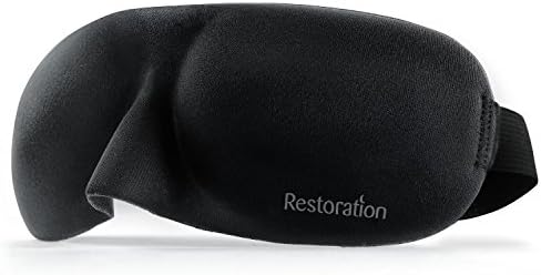 Restoration Lightweight &amp; Comfortable Contoured Sleep Mask Including Moldex Ear Plugs