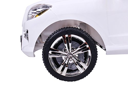 moleo M00005390 - Mercedes-Benz ML Kinder Auto mit 2 Motoren MP3 Fernbedienung, weiß