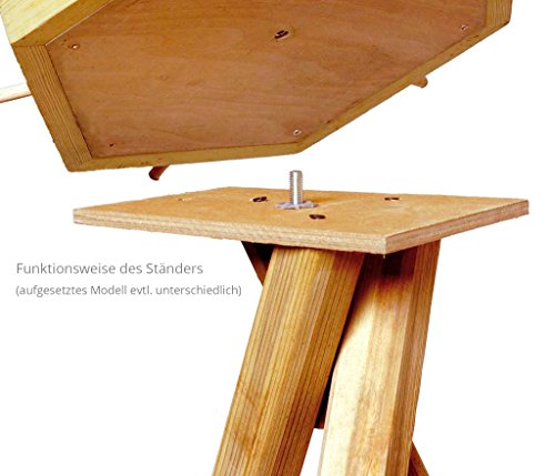 dobar 33310FSC FSC-Winterfutterhaus-Ständer aus imprägniertem Kiefernholz dreibeinig, 60 x 60 x 90 cm - 2