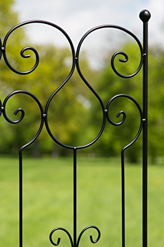 Steckzaun Höhe: 195cm Schwarz B: 80cm Rankhilfe Rankgerüst Rankgitter Metall - 5