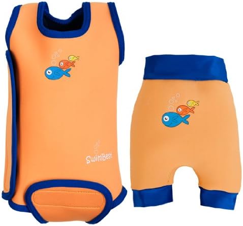 SwimBest Baby Wetsuit & Swim Nappy/Shorts Set * SUPER SAVER SET Girls & Boys - 0-6 , 6-12 & 12-24 months available now (Orange Squash, 6-12 mths (7-12kgs) & 8-11 kgs (9-12 mths)) …