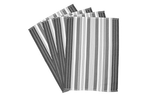 ZOLLNER® 4er-Set Geschirrtücher / Trockentuch / Küchentücher grau-gestreift 50×70 cm aus 100% Baumwolle, in weiteren Farben erhältlich, vom Hotelwäschespezialisten, Serie „Line“ - 3