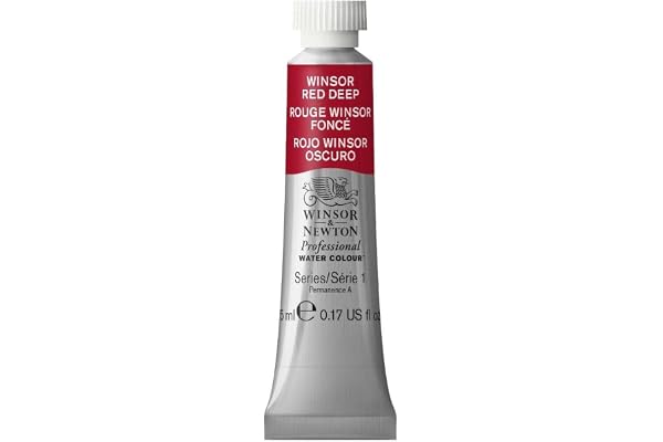 Winsor & Newton Aquarelle Professionnel - Peinture Aquarelle, Haute Luminosité, Résistante à la Lumière, Qualité Archive, Tube de 5 ML, Couleur Rouge Winsor Foncé