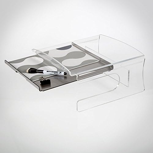 Classic Fixed Height Monitor Riser With Drawer - With Grey Drawer