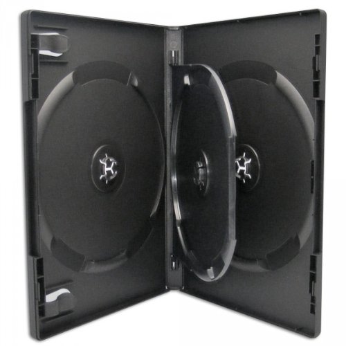 10 Xlayer DVD CD Hüllen 3fach 3er-DVD-Box schwarz professional