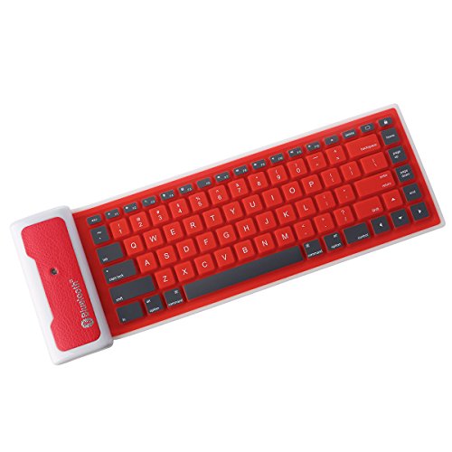 dizauL®Tastatur Flexibel Wasserfest Universal Tastatur für Apple/Samsung (Rot ) - 2