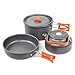 Produktbild LYGOD Camping-Kochtopf Outdoor Kochausrüstung Kochgeschirr Picknick Topf 3-Teiliges Kochtopf Set Kochausrüstung Topf & Hartes Aluminiumoxid Kochtopf (Anzug für 1-3 Personen)