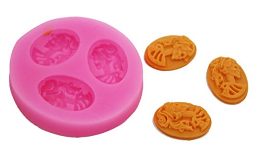 Longzang F0105 Skull Fondant Silicone Sugar Craft Mold, Mini, Pink - 2