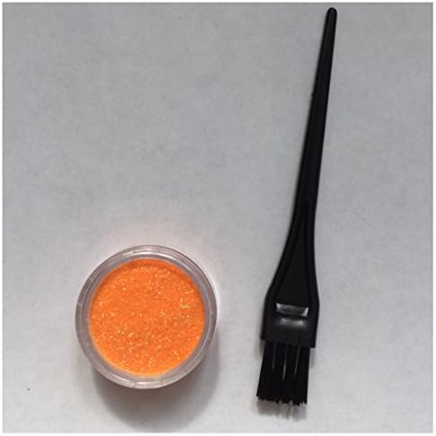 Glitter Hair Gel for Hair Roots Parting Beards Eyebrows Festival Makeup + Tint Brush (Neon Orange)