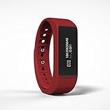 Limin Smart Armband Schüler Bewegung wasserdicht Schrittanzahl Schlafüberwachung Information push I5plus (rot, blau, schwarz) (Color : Red)
