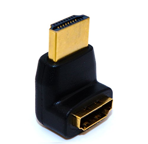 HDMI Winkelstecker 270 Grad Iglatt HDMI Winkeladapter HD 4k High Speed HDMI Stecker auf HDMI Buchse Adapter Winkel Oben und Unten mit vergoldete Kontakte Schwarz - 4