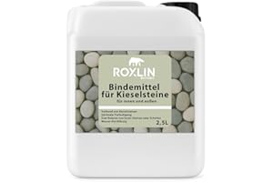 Roxlin Botanic Gravel Binder, Gravel Strengthener Binding Agent for Gravel / Gravel of All Types, Mulch Binder, Garden Railway, Stone Path (White, 2.5 Litres)