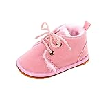 Auxma Zapatos de bebé, Bebé niño infantil nieve Botas zapatos suela de goma cuna Prewalker (13cm(12-18 meses), Rosa)