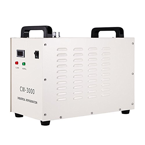 Autovictoria Water Chiller 9L Agua de Enfriamiento Industrial 10L / min de Agua Chiller Enfriador 50W / ℃ Agua de Refrigeración Chiller 60 Tubo / 80W CO2 Láser de Cristal (CW3000)