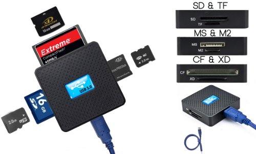 AAA Products Kartenleser (USB 3.0, geeignet für SD, SDHC, SDXC, Micro SD, TF, CF, XD, M2 und Sony Pro Duo Speicherkarte)