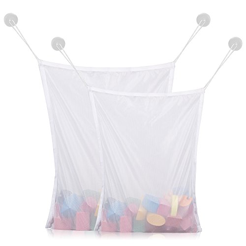 SATMON Baby Bad Spielzeug Organizer Badewanne Bad Spielzeug Mesh Aufbewahrungstasche Organizer Halter mit Saugnapf (Set von 2 Stück)