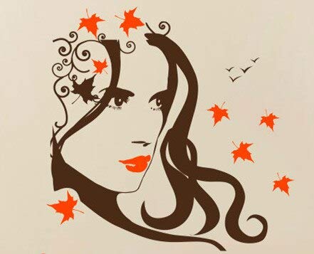 Preisvergleich Produktbild yiyitop Friseur Haarschnitt Baber Wandbild Salon Schönheit Vinyl Wandaufkleber Mädchen Gesicht Lippen Wanddekorationen Wohnkultur W 40 * 40 cm