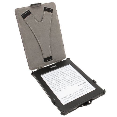 igadgitz PU Leder Etui Hülle mit Sleep/Wake Funktion/Integrierte Handschlaufe für Amazon Kindle Paperwhite 2015/2014/2013/2012 schwarz - 2