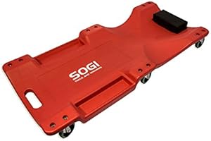 SOGI X4-13 Carrello lettino sotto auto XL termoformato ergonomico con poggiatesta e 6 ruote piroettanti
