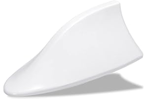 Bncxdc Antenne daileron de Requin de Voiture, antenne de Voiture Universelle, antenne Radio Vierge sans Perforation en Peinture ABS, Signal amélioré, étanche à leau et à la poussière Blanc