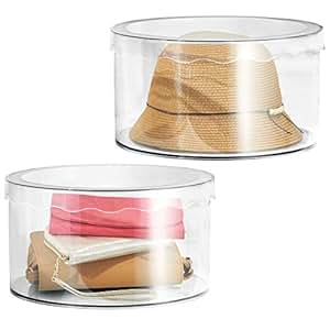 mDesign 2er-Set runde Kunststoffbox mit Deckel – praktische