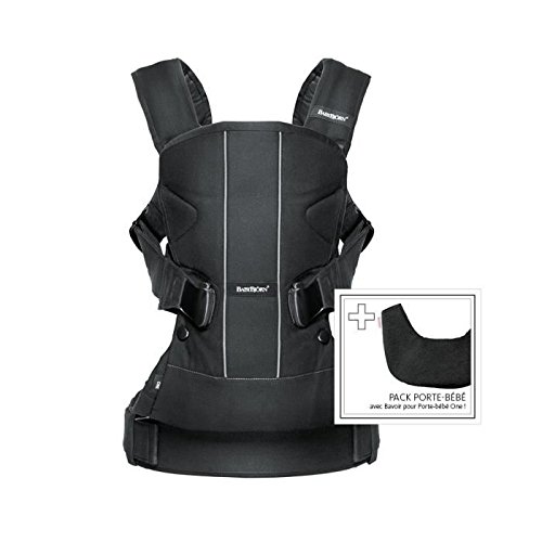 BABYBJÖRN Baby Carrier One In Cotton With Bib, Black