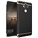 Produktbild Schutzhülle Huawei Mate 9 Hülle, Ultraslim 3 in1 PULEN Plating Kratzfeste Metall Textur Chrom Kunststoff Harte Rückseite Case Bumper Rückdeckel Hart Case Handyhuelle Cover Für Huawei Mate 9 (Schwarz)