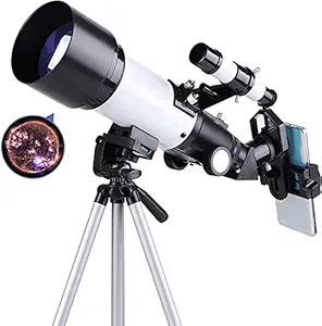 Blastoise Telescope for Beginners 150X ~ 15X, 70mm HD Telescope Telescope for Astronomy Adults, Starter Scope with Tripod, Phone Holder, Finder Scope, Moon Filter, Travel Backpack with Phone Holder