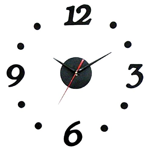 DIY schwarzen Punkt Dekor Self Adhesive Raum Innendekoration Digit-Wanduhr