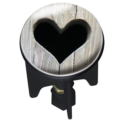 Wenko 20732100 Waschbeckenstöpsel Pluggy Heart Abfluss Stopfen, Messing, Kunststoff, Durchmesser 3.9 x 6.5 - 9.5 cm