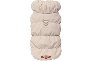 MOTTDAM Dog Winter Coat, Warm Fleece Lined Puppy Vest, Waterproof Windproof Dog Jacket with D Ring, Cozy Clothes for Small to Large Dogs (Beige, S)