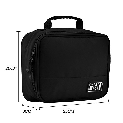 Cozyswan Aufbewahrungstasche Elektronik Organizer Tasche für USB Kabel Netzkabel Akku Digital Zubehör Tragbarer Speicherkarten Schwarz - 6