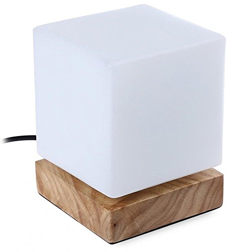 icase4u® Moderne Einfachheit Holz Nachttischlampen Table Lamp Tischlampe Decorative Lamp Schreibtischlampe (A) - 6