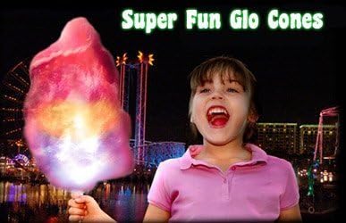 8 Function LED Cotton Candy Glo Cones-Pack Of 10 by Glo Cone