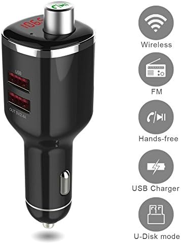 For a larger view click on the picture FM Transmitter, Webat Wireless Bluetooth Multifunctional Car Kit Phone Mount Holder Handsfree Car Charger for iPhone Samsung Smartphones Tablets iPad