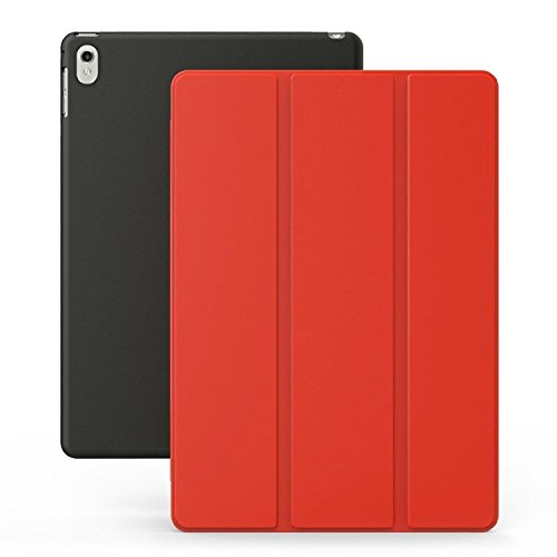 KHOMO iPad Pro 9.7 Zoll Hülle Case Rot und Schwarzes Gehäuse mit doppelten Schutz ultra dünn und leicht, Smart Cover Schutzhülle fur das Neue Apple iPad Pro 9.7 - Red and Black