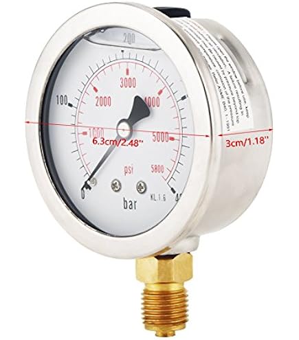 Produktbild von Glycerin-Manometer Ø 63 Mm – 1/4" AG, -1-0 Bar, Klasse 1,6 – Für Hydraulik & Druckluft, Senkrechter Einbau