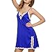 Produktbild TianWlio Dessous Mode Damen Schlafanzug Unterwäsche Unterhosen Negligees Weihnachten Dessous Nachtwäsche Satin Spitze Chemise Puppe Nachtwäsche Blau 3XL