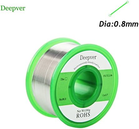 Solder Wire Lead Free Diameter 0.8mm 100g/0.22 lb with Rosin Core, (Sn:99.3,CU:0.7,FLUX:2.0%.) (0.8MM)