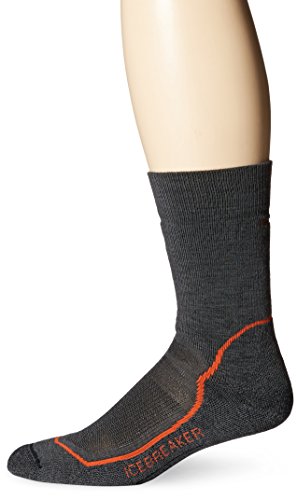 Ice Breaker Hike Plus Crew Calcetines, Hombre, Monsoon/Heat/Black, Large