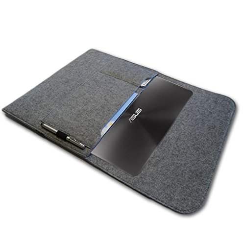 Tasche Hülle für Laptop Case Ultrabook Cover Notebook für Odys Vario Pro 12 Filz Sleeve Schutzhülle Bag aus strapazierfähigem Filz in Grau mit Innentaschen und sicheren Verschluss von NAUC, Farben:Hell Grau - 2